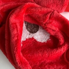 【新品未使用】犬用 防寒ウェア レッド（背丈 約36cm）の画像