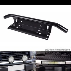 ★ フロントバンパーステー　パイプバンパー　ナンバープレート　黒の画像