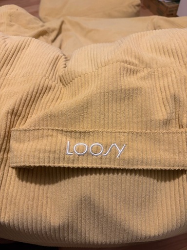 LOOSY 1人掛けビーズソファ+オットマン ソフトイエロー