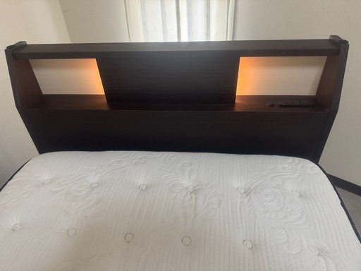 【ニトリ製】収納付きシングルベッド＋Nスリープマットレスセット（ライト・コンセント付き）