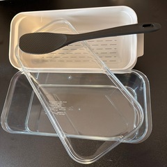 【美品】オークス レイエ　ぬか漬け容器 ぬか床ボックス　しゃもじ　へら付の画像