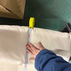 「2人掛けソファ 合皮 アイボリー 幅160cm 事務所・店舗にも」の画像