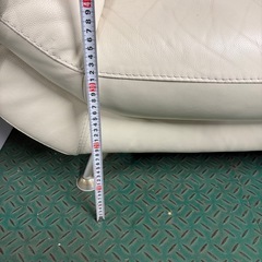「2人掛けソファ 合皮 アイボリー 幅160cm 事務所・店舗にも」の画像