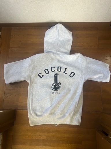 COCOLO BLANDグレー ジップパーカー