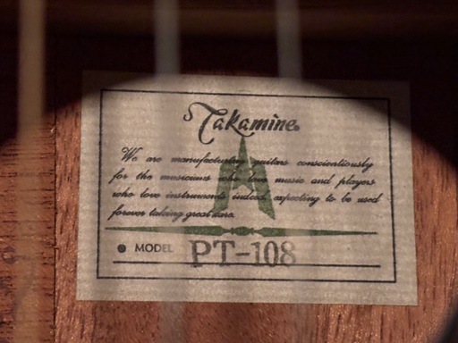 TAKAMINE PT-108　エレアコ　アコースティックギター