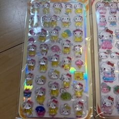 黄色、ピンク、青ピンクキティ硬い3Dシールの画像