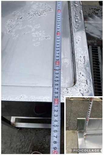 【中古】大阪引取限定　厨房機器　2層シンク　中央部シンク両端水切り部　横190cm　横長【KSB1F060】