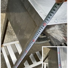 【中古】大阪引取限定　厨房機器　2層シンク　中央部シンク両端水切り部　横190cm　横長【KSB1F060】の画像