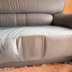 中古 二人掛け合皮ソファの画像