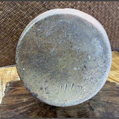 備前焼 人気作家 清水賢司 作 花入 共箱 窯印有 良品 窯変 耳付 華道具 花生 花瓶 床の間飾り 和美術 和骨董 茶道具 備前 煎茶道具 茶器 壷の画像