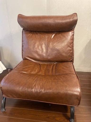 【値下げしました】【浜松市内引取限定】レザー調 1人掛けソファブラウン　美品