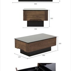 【美品】高級ガラステーブル　ローテーブル Arly Elm800  ※定価約4万円 の画像