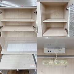 I520 🌈 ジモティー限定価格！ ユーアイ カントリー調 キッチンボード 食器棚 K-115HOP ロゴス2 アート50 ⭐ クリーニング済の画像