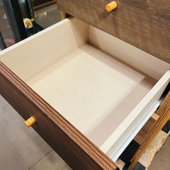 《売約済》NITORI ニトリ　チェストラック ランダム2.40 RANDOM240 DBR LBR 収納棚 チェスト一体型ラック オープンシェルフ ドロワー収納 木製家具 ladder rack drawer chest storage shelf チェスト　引き出し　箪笥　タンス  ラック　シェルフ　棚 の画像