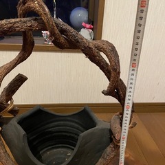 剣山・木製台座付き花器の画像