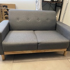 【3点全て】LOWYA 2人掛けソファ グレーの画像