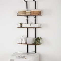 新品【棚板1枚のみ】ニトリつっぱり洗濯機ラックBH07 ミドルブラウン Nポルダの画像