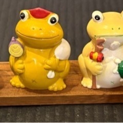 蛙のフィギュアコレクションの画像