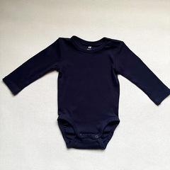 長袖 ボディースーツ型 ロンパース 色違い２枚組セットの画像