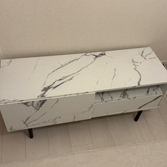 テレビ台　大理石調　テレビボード　棚　収納　おしゃれ　ホワイトマーブル　　　　　の画像