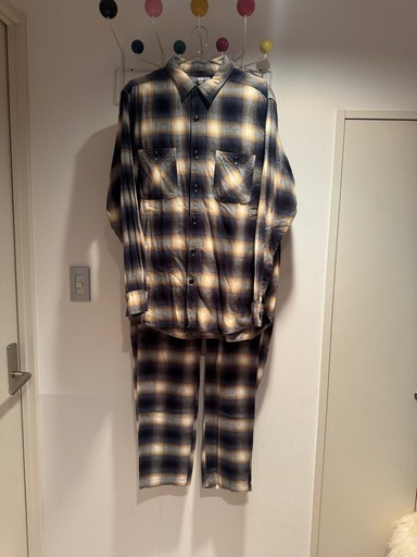 OLD UNIQLO ユニクロ シャドーチェック セットアップ setup XL