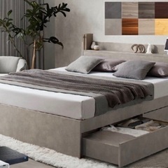 シングルベッド２つ　ベッドフレーム　　ブラウンの画像