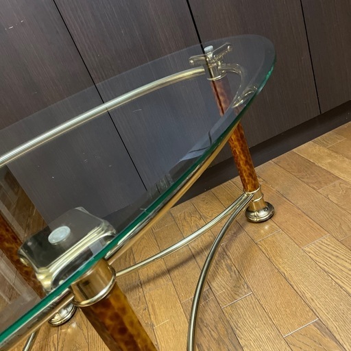 クリスタルガラステーブル オーバル型