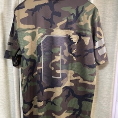 NIKE DRI-FIT ナイキ　ドライフィット　迷彩柄シャツ WILSON Lサイズ　ラガーシャツ カモフラージュ柄 グリーンの画像