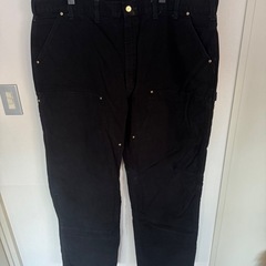 Carhartt ダブルニー ブラック 極太 ワークパンツ W42相当 2XLの画像