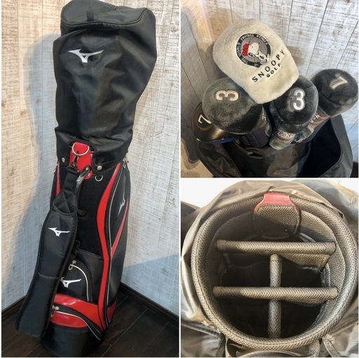 〈中古〉ゴルフクラブ＆ミズノバッグ&スイング練習スティック　セット