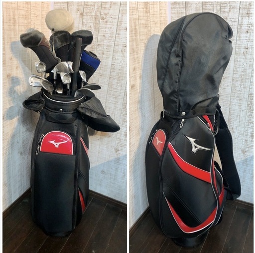 〈中古〉ゴルフクラブ＆ミズノバッグ&スイング練習スティック　セット