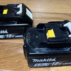 【中古】マキタ純正バッテリーBL1860×2の画像