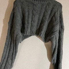 ニット セーター グレーの画像