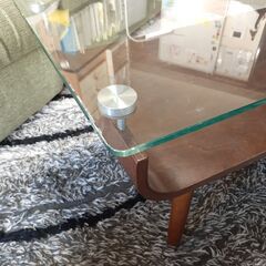 取り置き可 ニトリ ガラステーブル サイドテーブル リビングテーブル ローテーブルの画像