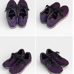 ニューバランス 574 パープル 24.5 スニーカー カジュアル ウォーキングの画像