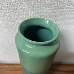 オシャレな花瓶 バイカラーグリーン　高さ27cm   直径8cmの画像
