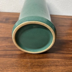 オシャレな花瓶 バイカラーグリーン　高さ27cm   直径8cmの画像