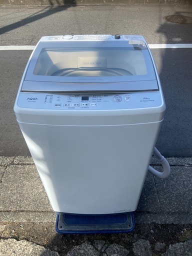 【受付終了】【23区近隣配送設置無料 】 A278超美品 AQUA 全自動洗濯機 2022年製 7.0kg ゴールド