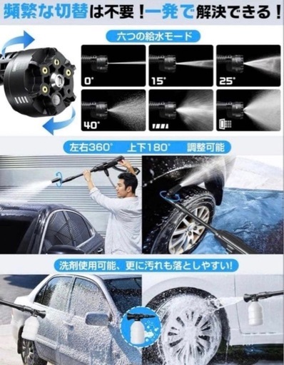 コードレス高圧洗浄機 21V 充電式 洗車 ベランダ 外壁 窓掃除 軽量 新品未使用
