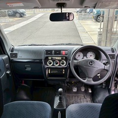 総額16.5万円★車内広々フラット軽箱★4WD★Tベル交換歴あり★キーレス★平成18年式 ホンダバモス 4WD(HM2)11.8万キロ 車検令和10年2月 紫の画像