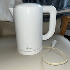 電気ケトル　Dretec ホワイトの画像