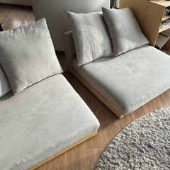 [ミニマル&ジャパンディ] ロータイプ ソファ 2〜3人掛け ベージュの画像