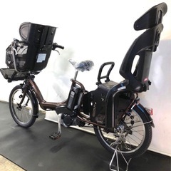 1年保証 ブリヂストン　20インチ　子供乗せ　3人乗り　茶色　電動アシスト自転車 g212の画像