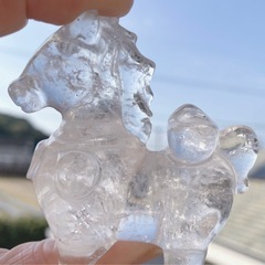 クリアクォーツ　クリスタル　馬カービングの画像