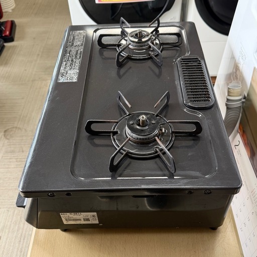【お買い得‼️】パロマ LP(プロパン)ガス用 ガステーブル 2019年製 左強火/水無し片面焼きグリル  チャコール♪