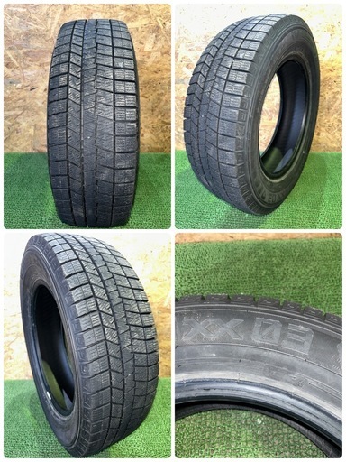 法人販売★ダンロップ WM03 195/65R16 23年製 スタッドレス 4本セット センター＆サイド9mm