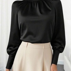 ハイネック  バルーンスリーブ ブラウスの画像