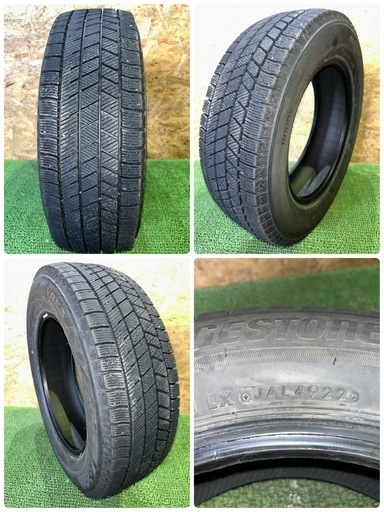 法人販売★BS VRX3 185/65R15 22年製 スタッドレス 4本セット センター9.5mm サイド8.5mm