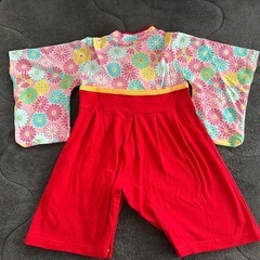 初節句　ひなまつり　お食い初め　ベビー　袴　ロンパースの画像