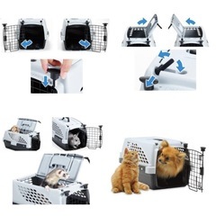 ペットクレート  キャリーケース　グレー　Mサイズの画像